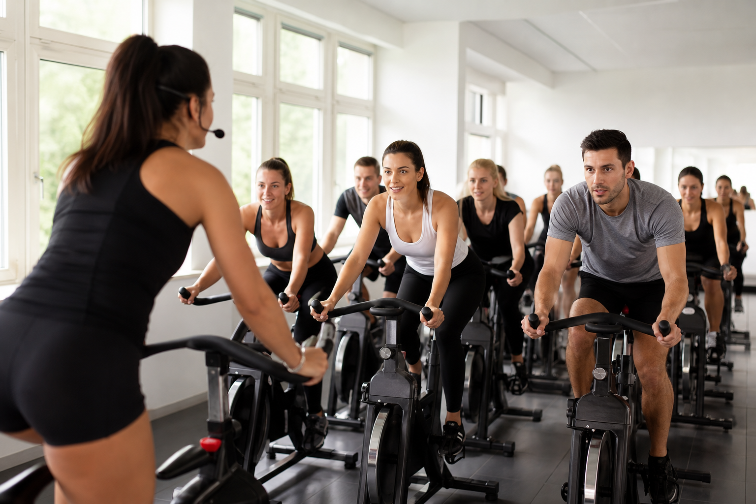 Spinning hold på cykler hos HIPOWER-GYM